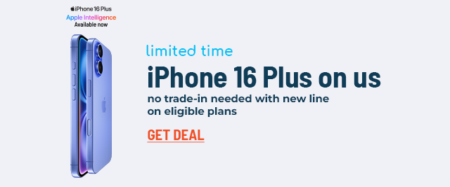 iPhone 16 Plus on us with trade-in