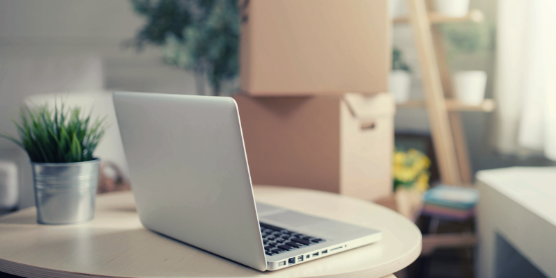 laptop on table