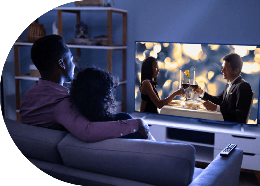 Man and Woman Watching TV